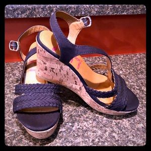 Navy Jellypop Wedge Sandal